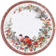 898-237 Поднос сервировочный Agness 'Снегири' красный 33х2.1см