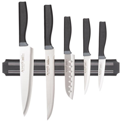 911-043 Набор ножей Agness 6предм с магнитным держателем и пластиковой ручкой, серия Corrida