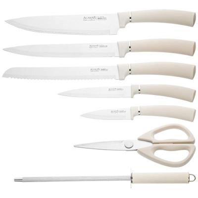 911-760 Набор ножей Agness на пласт.вращающейся подставке 8предм-2