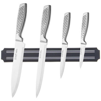 911-767 Набор ножей Agness с магнитным держателем и ручкой из нерж.стали, 5пр