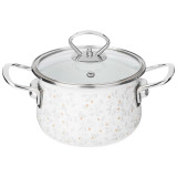 915-145 Кастрюля Agness 1.5л эмалированная со стекл. крышкой серия 'Вивьен'