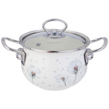 943-055 Кастрюля Agness эмалированная со стеклянной крышкой (1.5л, d16см)