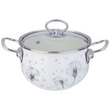 943-056 Кастрюля Agness эмалированная со стеклянной крышкой (2л, d18см)