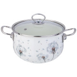 943-058 Кастрюля Agness эмалированная со стеклянной крышкой (3.8л, d22см)