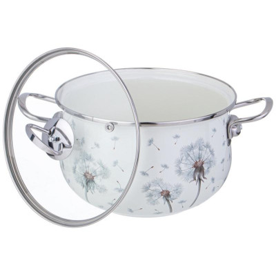 943-058 Кастрюля Agness эмалированная со стеклянной крышкой (3.8л, d22см)-2