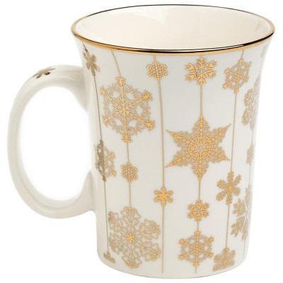 97-759 Кружка Lefard 310мл золото снежинки-1