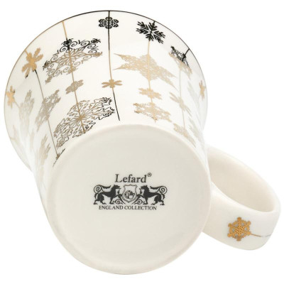 97-759 Кружка Lefard 310мл золото снежинки-3