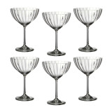 Набор бокалов для шампанского/коктейля из 6 шт. " WATERFALL" 340 мл высота=18 см (кор=8набор.) BOHEMIA CRYSTAL 674-230