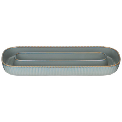 Менажница овальная 2 секции "SOUL KITCHEN" 30*11,5*3,5 см синяя (кор=32шт.) BRONCO 189-365-1