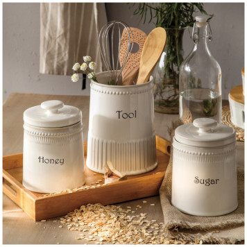 Банка для сахара "SOUL KITCHEN" 16*12 см 900 мл (кор=18шт.) BRONCO 189-410-1