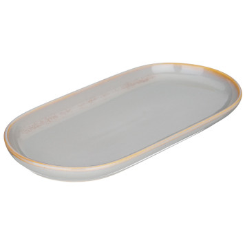 Тарелка овальная "SOUL KITCHEN" 30*14,5*2,5 см серая (кор=24шт.) BRONCO 189-415