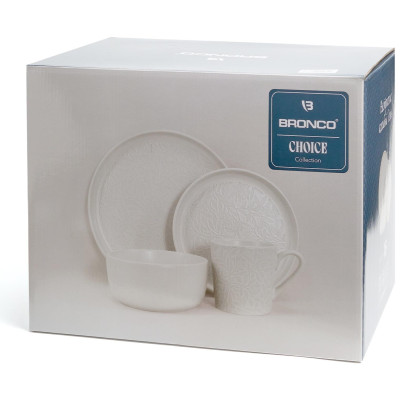 Набор посуды обеденный "CHOICE WHITE" на 4 пер. 16 пр. BRONCO 191-363-2