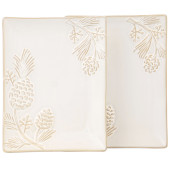 Набор блюд сервировочных коллекция "PINE CONES", 2 шт. / 20,2*16*2 см BRONCO 230-515