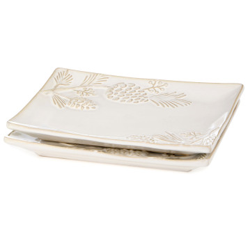 Набор блюд сервировочных коллекция "PINE CONES", 2 шт. / 20,2*16*2 см BRONCO 230-515-1