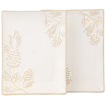 Набор блюд сервировочных коллекция "PINE CONES", 2 шт. / 20,2*16*2 см BRONCO 230-515