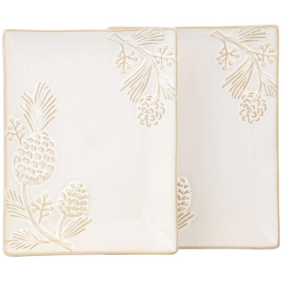 Набор блюд сервировочных коллекция "PINE CONES", 2 шт. / 20,2*16*2 см BRONCO 230-515