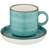 Чайная пара "NATURE" 300 мл, бирюзовый (мал=2/кор=24наб.) BRONCO 263-1031