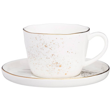 Чайная пара "GOLD" 200 мл (кор=32наб.) BRONCO 263-1077