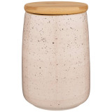 Банка с деревянной крышкой "NATURE" 17*12 см 1240 мл кремовая (кор=16шт.) BRONCO 263-1103