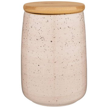 Банка с деревянной крышкой "NATURE" 17*12 см 1240 мл кремовая (кор=16шт.) BRONCO 263-1103