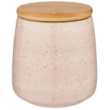 Банка с деревянной крышкой "NATURE" 13*12 см 900 мл кремовая (кор=24шт.) BRONCO 263-1104