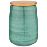 Банка с деревянной крышкой "NATURE" 17*12 см 1240 мл мятная (кор=16шт.) BRONCO 263-1105