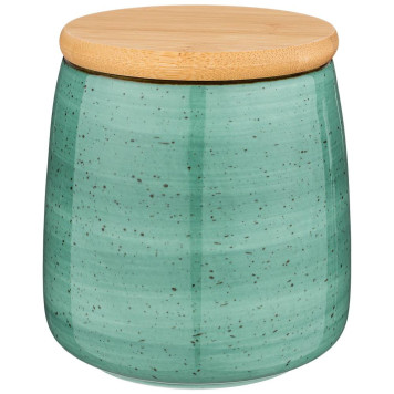 Банка с деревянной крышкой "NATURE" 13*12 см 900 мл мятная (кор24шт.) BRONCO 263-1106