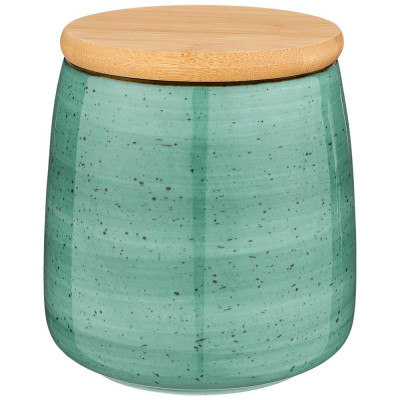 Банка с деревянной крышкой "NATURE" 13*12 см 900 мл мятная (кор24шт.) BRONCO 263-1106