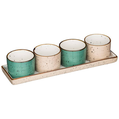 Набор сервировочный "NATURE" 5 пр. микс (кор=24наб.) BRONCO 263-1115