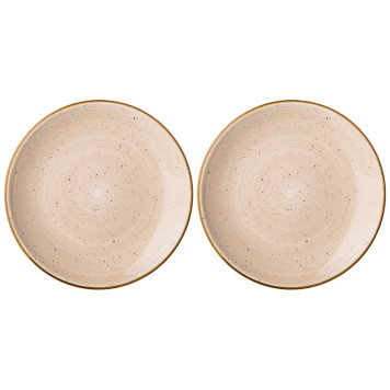 Набор тарелок пирожковых "NATURE" 2 шт. 17 см бежевый (кор=16наб.) BRONCO 263-1119
