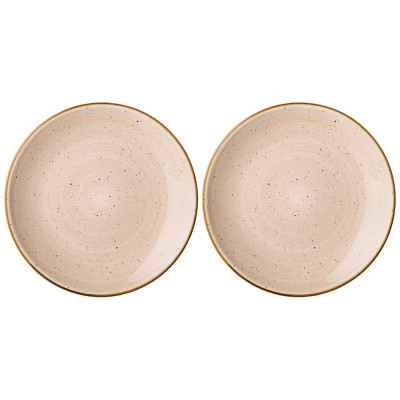 Набор тарелок пирожковых "NATURE" 2 шт. 17 см бежевый (кор=16наб.) BRONCO 263-1119