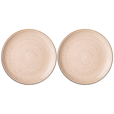 Набор тарелок закусочных "NATURE" 2 шт. 23 см бежевый (кор=8наб.) BRONCO 263-1121
