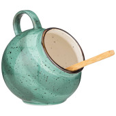 Солонка с ложкой "NATURE" 9*10 см мятная (кор=48шт,) BRONCO 263-1136