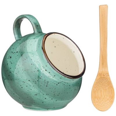 Солонка с ложкой "NATURE" 9*10 см мятная (кор=48шт,) BRONCO 263-1136-1