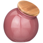 Банка с деревянной крышкой "FUSION" 16,5*14,5*15 см брусничная 1250мл (кор=24шт.) BRONCO 263-1138