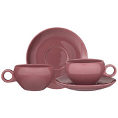 Чайный набор "FUSION" на 2 пер. 4 пр. 290 мл брусничный (кор=12наб.) BRONCO 263-1150