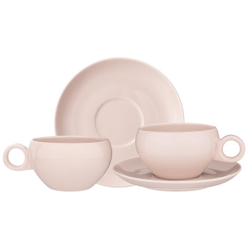 Чайный набор "FUSION" на 2 пер. 4 пр. 290 мл пудровый (кор=12наб.) BRONCO 263-1151