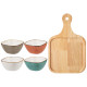 Набор салатников на дерев. подставке "NATURE" 5 предметов (кор=16наб.) BRONCO 263-1269