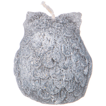 Свеча фигурная "СОВА" серая с блеском 5*4,5 см BRONCO 315-340-1