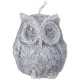 Свеча фигурная "СОВА" серая с блеском 5*4,5 см BRONCO 315-340