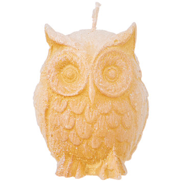Свеча фигурная "СОВА" белая с золотом 5*4,5 см BRONCO 315-341