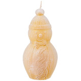 Свеча фигурная "СНЕГОВИК" белая с золотом 9*5,5 см BRONCO 315-347