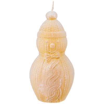 Свеча фигурная "СНЕГОВИК" белая с золотом 9*5,5 см BRONCO 315-347