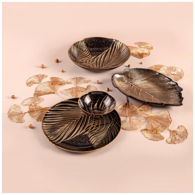 Блюдо глубокое "BOHEMIA" black d=33см h=6.7 cm BRONCO 336-105-1