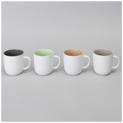 Набор кружек "VELOUR" 4 шт. 400 мл микс белый BRONCO 407-108-1-1