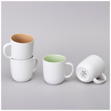 Набор кружек "VELOUR" 4 шт. 400 мл микс белый BRONCO 407-108-1-2