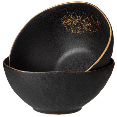 Набор салатников "MIDNIGHT GOLD" 2 шт. 15*6,5 см 500 мл (кор=24наб.) BRONCO 42-428