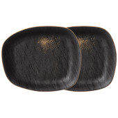 Набор тарелок закусочных "MIDNIGHT GOLD" 2 шт. 22*18.5*3 см (кор=12наб.) BRONCO 42-436