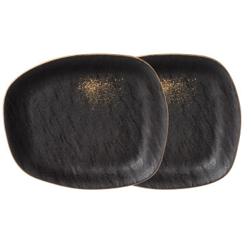 Набор тарелок закусочных "MIDNIGHT GOLD" 2 шт. 22*18.5*3 см (кор=12наб.) BRONCO 42-436