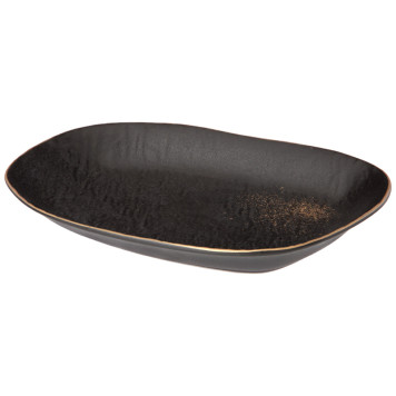 Набор тарелок обеденных "MIDNIGHT GOLD" 2 шт. 26,5*21*3,5 см (кор=12наб.) BRONCO 42-437-1